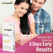 Laboquick 2 Test Pack Early Detection Pregnancy Test 10miu  - easy at home pregnancy test & cheap pregnancy test for a 6 Days Early Pregnancy Test.