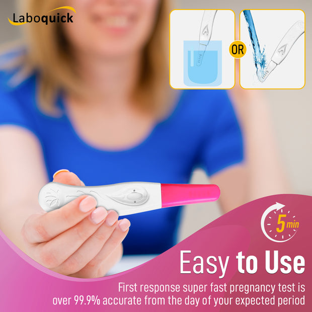 Laboquick 2 Test Pack Early Detection Pregnancy Test 10miu  - easy at home pregnancy test & cheap pregnancy test for a 6 Days Early Pregnancy Test.