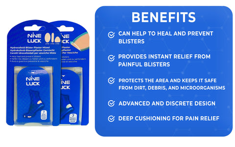 7pcs Nine Luck Hydrocolloid Patches – Heel Blister Plasters for Feet – Invisible Plasters for Foot Treatment – Instant Relief Waterproof – Discreet Design