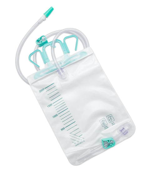 NINE LUCK 2000ml Urinary Catheter Bag Integrated Hanger with Robert Clip Drainage - LUX -