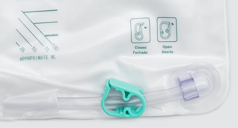 NINE LUCK 2000ml Urinary Catheter Bag Integrated Hanger with Robert Clip Drainage - LUX -