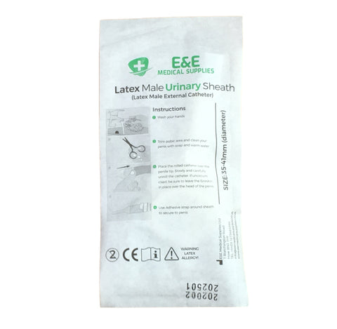 Latex Male External Catheters - URINARY SHEATHS - CONDOM CATHETERS - Various sizes