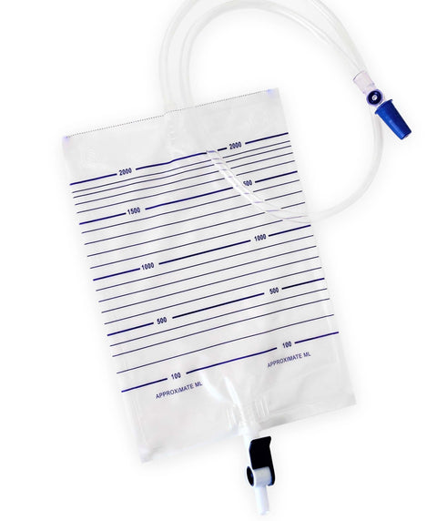 NINE LUCK 2000ml Urine Drainage Bag (Sterile And Drainable) With 90cm Tube - STANDARD