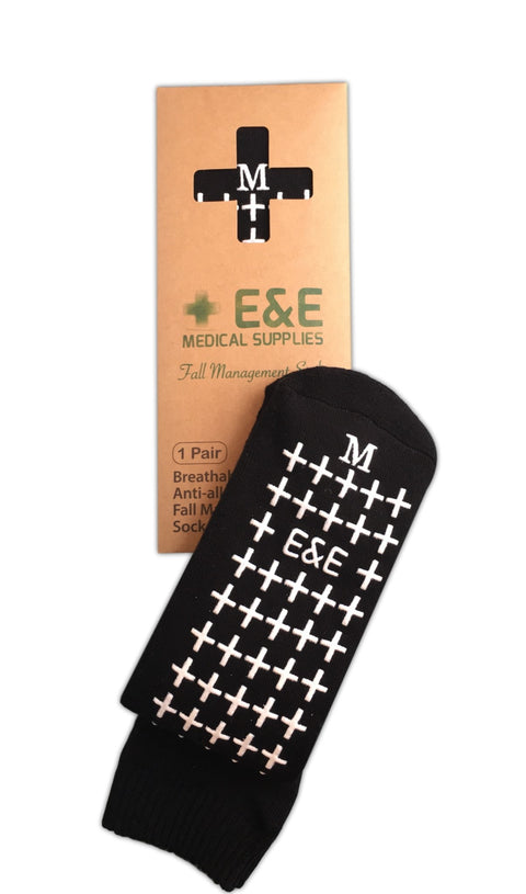 E&E Fall Management Socks - Non Slip Medical Socks- Hospital Socks