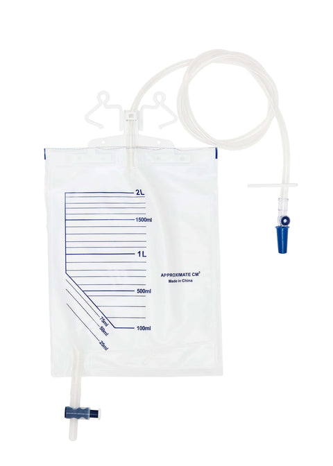 Urine catheter bag of urine 2000ml capacity with hanger for bedside