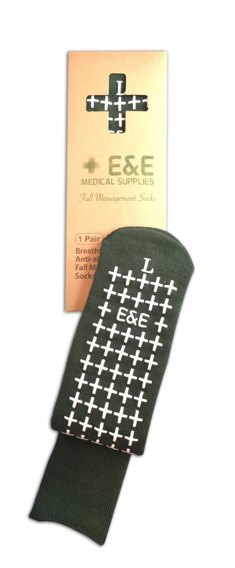 E&E Fall Management Socks - Non Slip Medical Socks- Hospital Socks