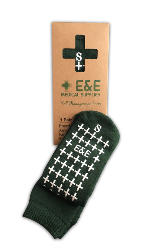 E&E Fall Management Socks - Non Slip Medical Socks- Hospital Socks