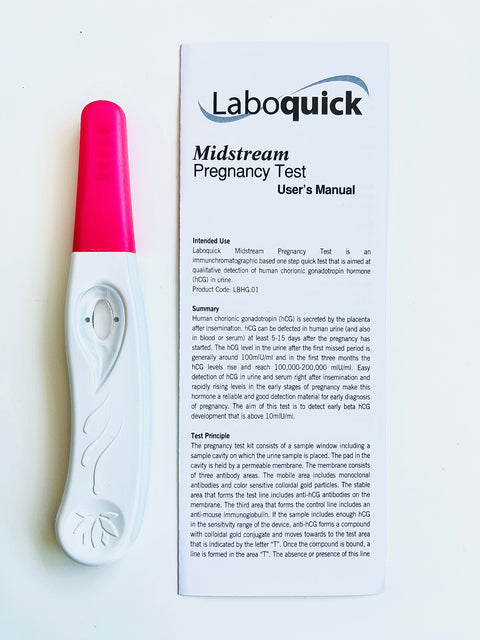 LABOQUICK- Ultra Early 10mIU Pregnancy Midstream Tests kit pack - USE AT HOME