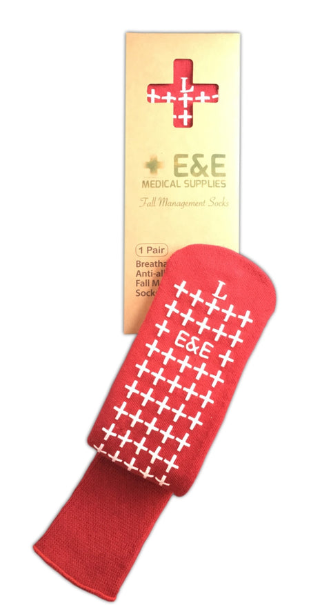 E&E Fall Management Socks - Non Slip Medical Socks- Hospital Socks