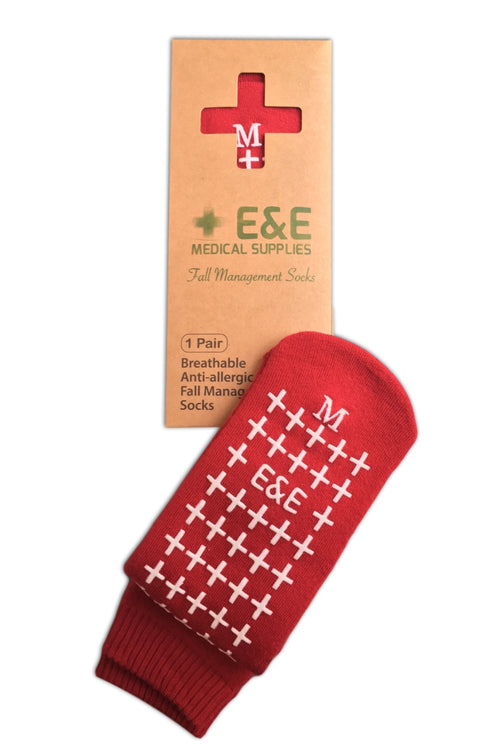 E&E Fall Management Socks - Non Slip Medical Socks- Hospital Socks