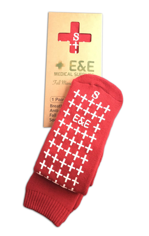 E&E Fall Management Socks - Non Slip Medical Socks- Hospital Socks