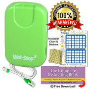 Wet Stop 3+ Bedwetting Alarm GREEN-6 Alarms & Vibration, Enuresis Alarm, PottyMD