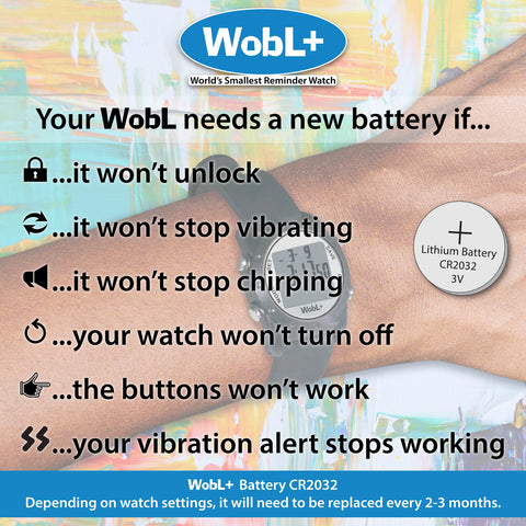 WobL Watch I 9-Alarm Vibrating Reminder Watch | Potty Training Tool I Vibrating