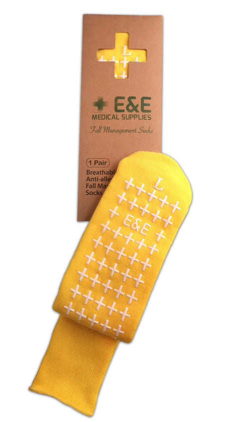 E&E Fall Management Socks - Non Slip Medical Socks- Hospital Socks