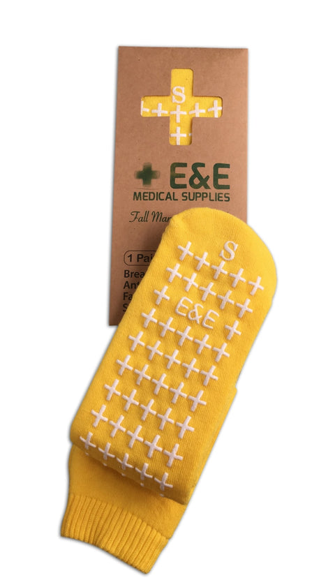 E&E Fall Management Socks - Non Slip Medical Socks- Hospital Socks