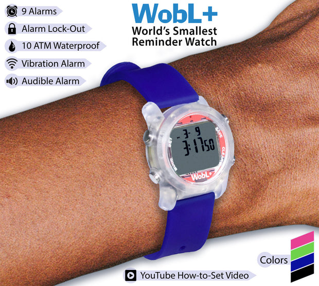 WobL Watch I 9-Alarm Vibrating Reminder Watch | Potty Training Tool I Vibrating