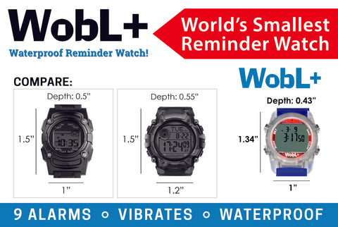 WobL Watch I 9-Alarm Vibrating Reminder Watch | Potty Training Tool I Vibrating